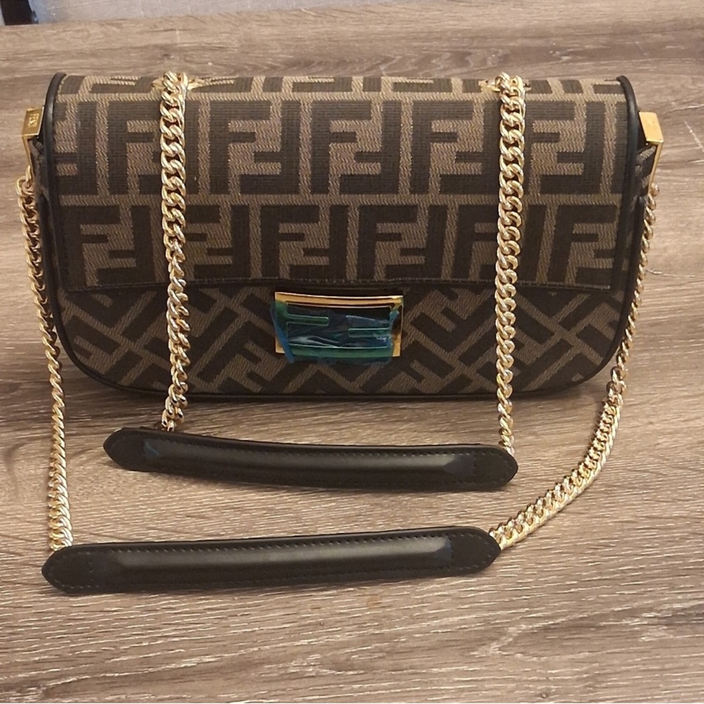 Fendi Brown and Gold Shoulder Bag